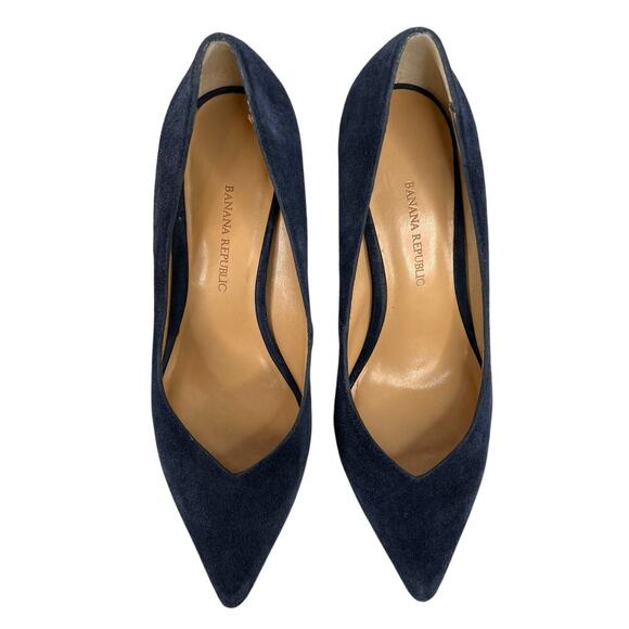 Banana Republic 3 inch Blue Suede Silettos Women's Size 5 1/2 - Picture 5 of 14
